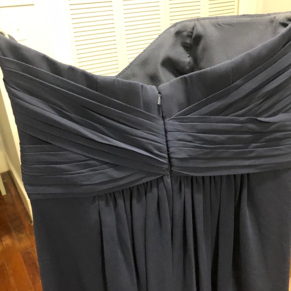 Blue Strapless Bridesmaid Dress - Picture 4 of 9